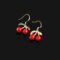 [蚊香盤]甜美紅色櫻桃耳環 - 有耳洞。铜耳钩