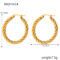 [316L鈦鋼]簡約麻花紋誇張耳環 - F1424-金色耳环