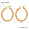 [316L鈦鋼]簡約麻花紋誇張耳環 - F1420-金色耳环