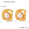 [316L鈦鋼]幾何仿珍珠紋理耳環F1305 - F1309-金色耳环