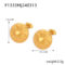 [316L鈦鋼]時尚簡約幾何紋理耳環 - F1333-金色耳环