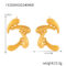 [316L鈦鋼]幾何仿珍珠紋理耳環F1305 - F1306-金色耳环