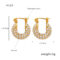 [316L鈦鋼]麻花鑲鋯石U型耳環 - F157-金色耳环