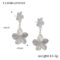 [316L鈦鋼]氣質貝珠花朵蝴蝶耳環F1301 - F1301-钢色耳环