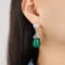 [316L鈦鋼]韓版仿珍珠樹脂耳環F1119 - F1119-钢色绿树脂耳环