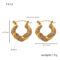 [316L鈦鋼]麻花鑲鋯石U型耳環 - F113-大款耳环