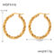 [316L鈦鋼]簡約麻花紋誇張耳環 - F1416-金色耳环