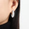 [316L鈦鋼]白色樹脂扇形耳釘F1157 - F1157-钢色树脂耳环
