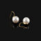 [蚊香盤]百搭氣質白珍珠耳環 - 有耳洞。铜钩。白色珍珠
