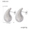 [316L鈦鋼]簡約水滴紋理耳釘 - F1409-钢色小款耳环