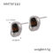 [316L鈦鋼]小金豆鑲嵌虎眼石耳環 - MMTXF110-钢色耳环