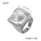 [316L鈦鋼]時尚幾何指紋戒指A179 - A179-钢色, 5号
