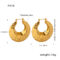 [316L鈦鋼]C形環繞格紋耳釘 - F418-金色耳环