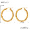 [316L鈦鋼]簡約麻花紋誇張耳環 - F1419-金色耳环