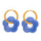 [316L鈦鋼]金鏈條花朵樹脂吊墜項鏈MYTXF107 - MYTXF107-蓝色耳环