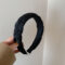 日韓風黑色系植絨髪箍 - 2241-2-黑色欧根纱链条发箍