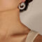 [316L鈦鋼]法式螺紋牛角耳釘 - F358-钢色耳环
