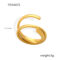 [316L鈦鋼]氣質線條雙圈戒指A075 - A075-金色戒指, 6号