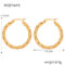 [316L鈦鋼]簡約麻花紋誇張耳環 - F1415-金色耳环