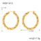 [316L鈦鋼]簡約麻花紋誇張耳環 - F1412-金色耳环