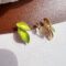 [蚊香盤]新中式綠樹葉耳環 - 无耳洞。蚊香盘耳夹。绿色