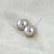 [蚊香盤]高品質輕奢珍珠耳環 - 有耳洞。银针。灰色珍珠。12mm