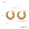 [316L鈦鋼]麻花鑲鋯石U型耳環 - F113-小款耳环