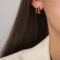 [316L鈦鋼]復古小眾月牙形耳釘 - F336-红色彩釉耳环