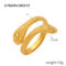 [316L鈦鋼]幾何紋理設計感戒指 - A786-金色戒指