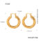 [316L鈦鋼]時尚幾何扭曲O形耳環 - F230-金色耳环