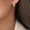 [316L鈦鋼]復古小眾月牙形耳釘 - F336-奶咖色彩釉耳环