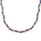 [316L鈦鋼]蛇鏈彩色刀片編織項鏈 - P1925-金钢蓝项链