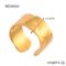 [316L鈦鋼]個性幾何紋理寬版戒指A655 - A656-金色戒指