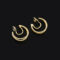 [蚊香盤]簡約港風雙層圈圈耳環 - 无耳洞。一体式蚊香盘耳夹。金色