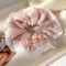 蕾絲鏤空甜美奶油大腸髪圈 - 24806B 粉色款