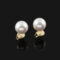 [蚊香盤]高品質輕奢珍珠耳環 - 无耳洞。一体式蚊香盘耳夹。白色珍珠。12mm