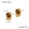 [316L鈦鋼]小金豆鑲嵌虎眼石耳環 - MMTXF110-金色耳环