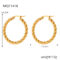 [316L鈦鋼]簡約麻花紋誇張耳環 - F1418-金色耳环